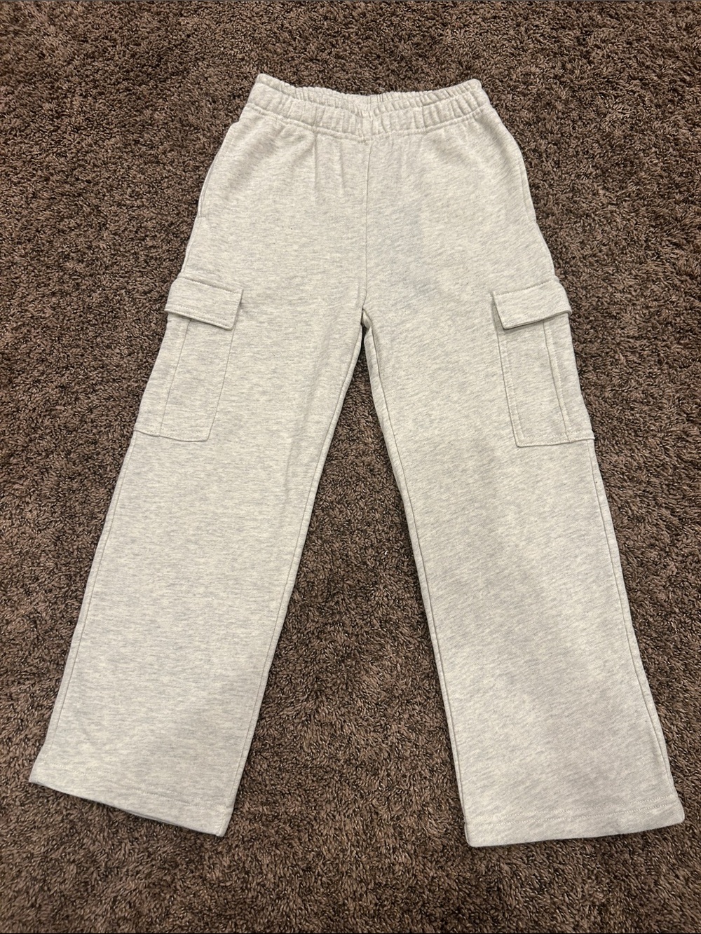 Kids Wulful Light Gray Cargo Joggers with Elastic Waist NWT